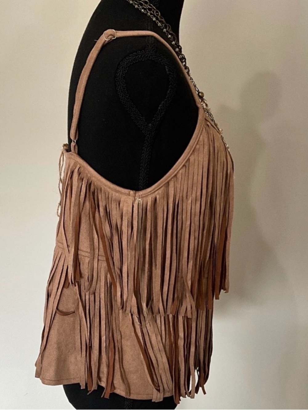 Saints & Hearts “Amarillo”  Faux Suede Fringe Top - Picture 2 of 3